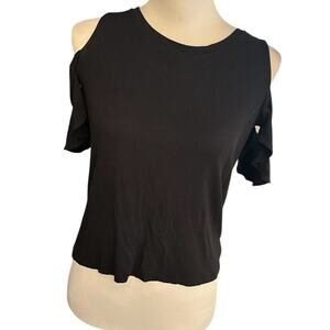 American Eagle Soft and Sexy Rib Short Sleeve Tee Medium Black